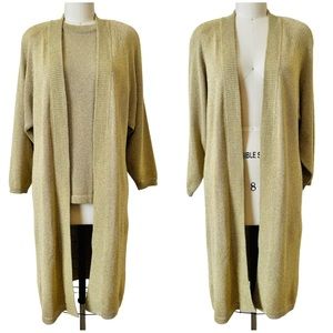 Vintage 80’s/90’s Gold Metallic Knit Sweater & Duster Set